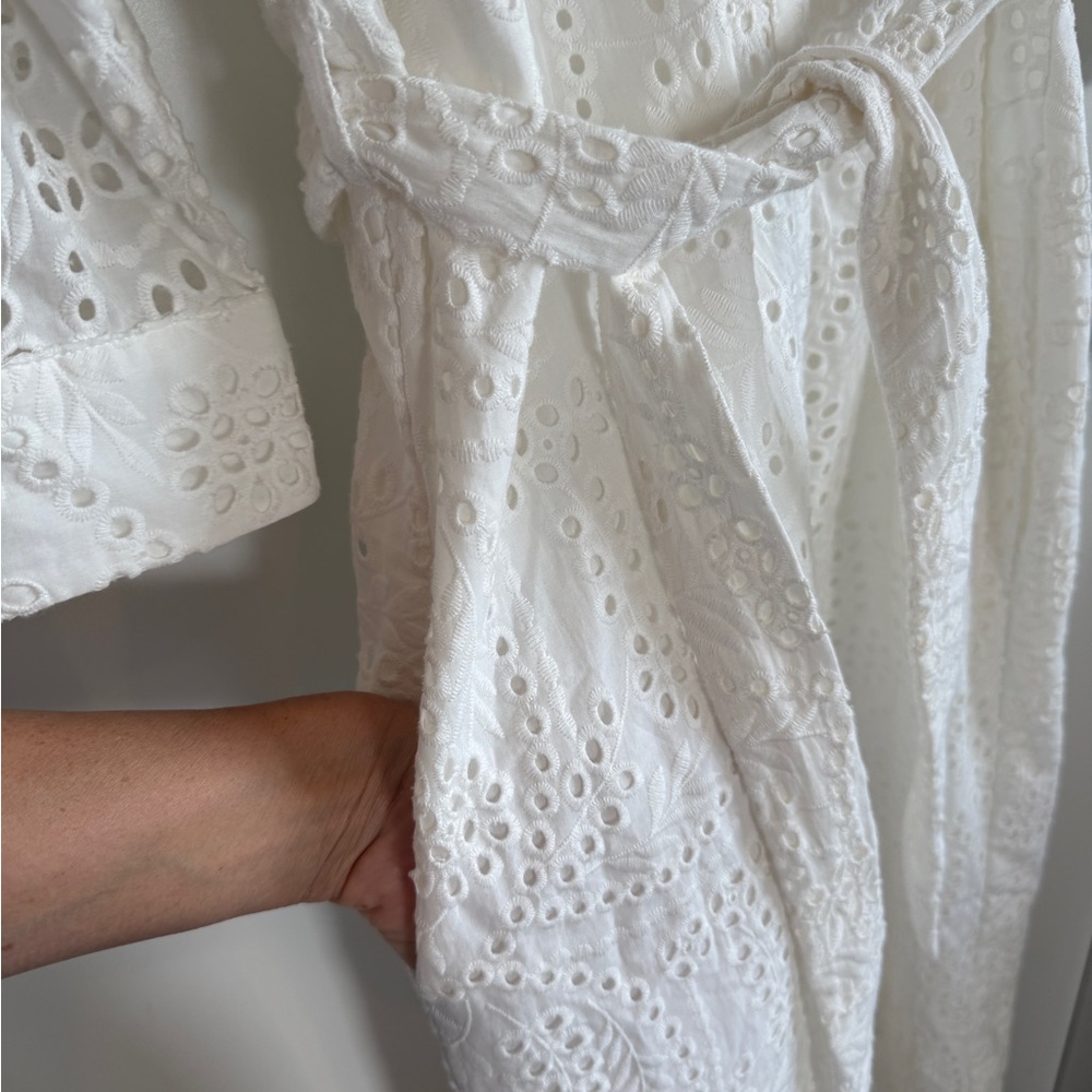 Zara White Eyelet Wrap Sundress with pockets - Picture 8 of 10